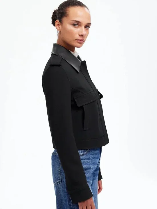 Madewell Shrunken Black Utility Jacket - Picture 3 of 5
